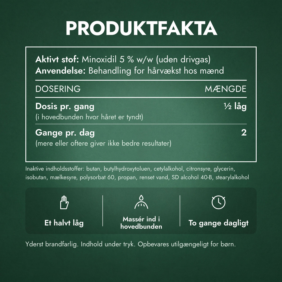 Produktfakta: Men's Rogaine 5 % minoxidilskum
