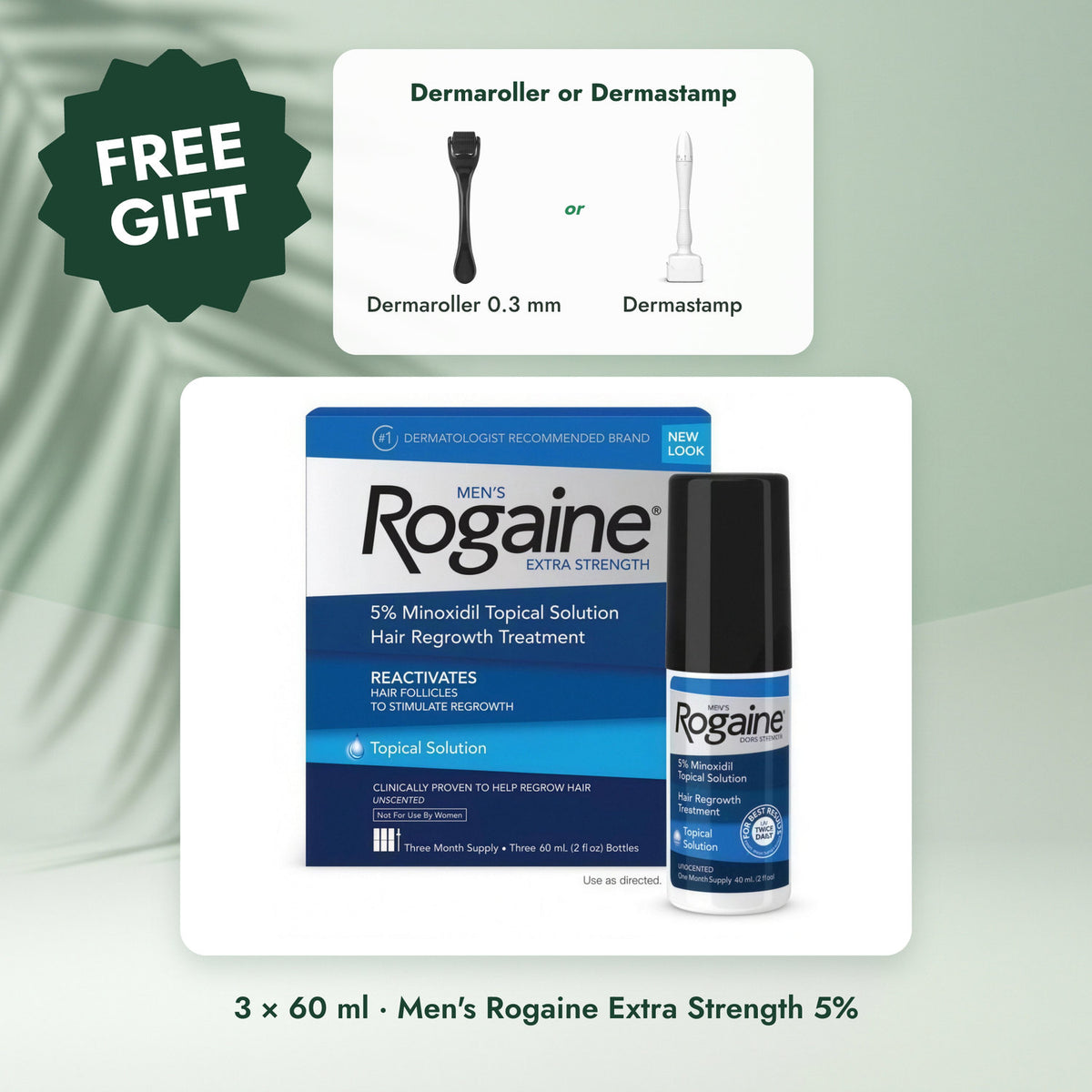 Men's Rogaine Extra Strength 5%: Rogaine Minoxidil Lotion 5% for Men