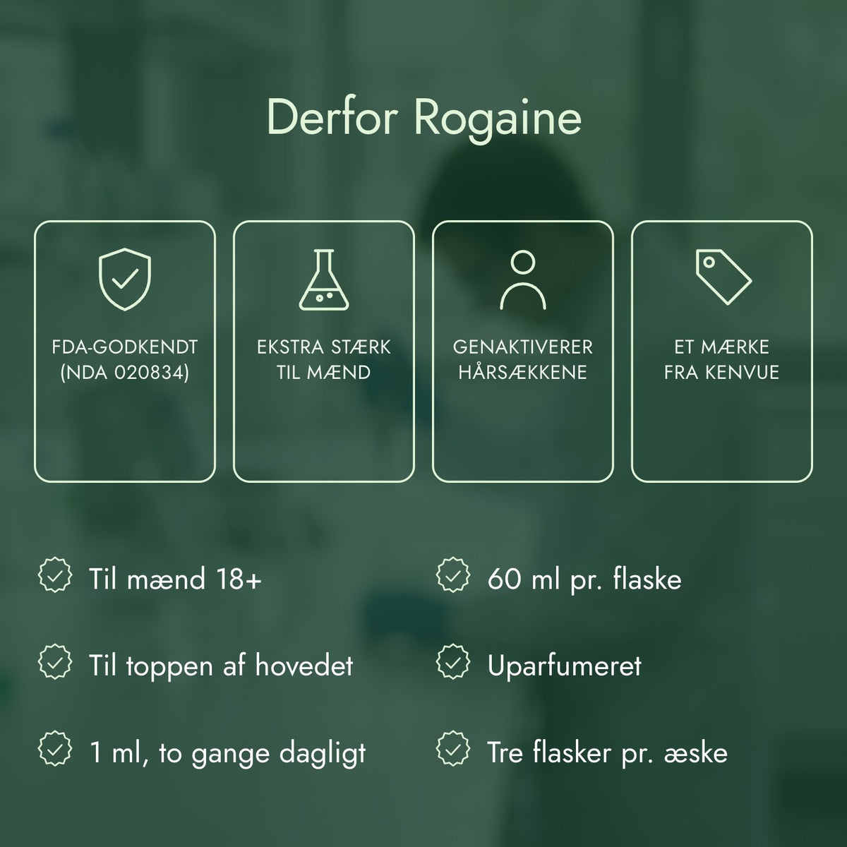 Derfor Rogaine: FDA-godkendt (NDA 020834), Ekstra stærk til mænd, Genaktiverer hårsækkene, Et mærke fra Kenvue