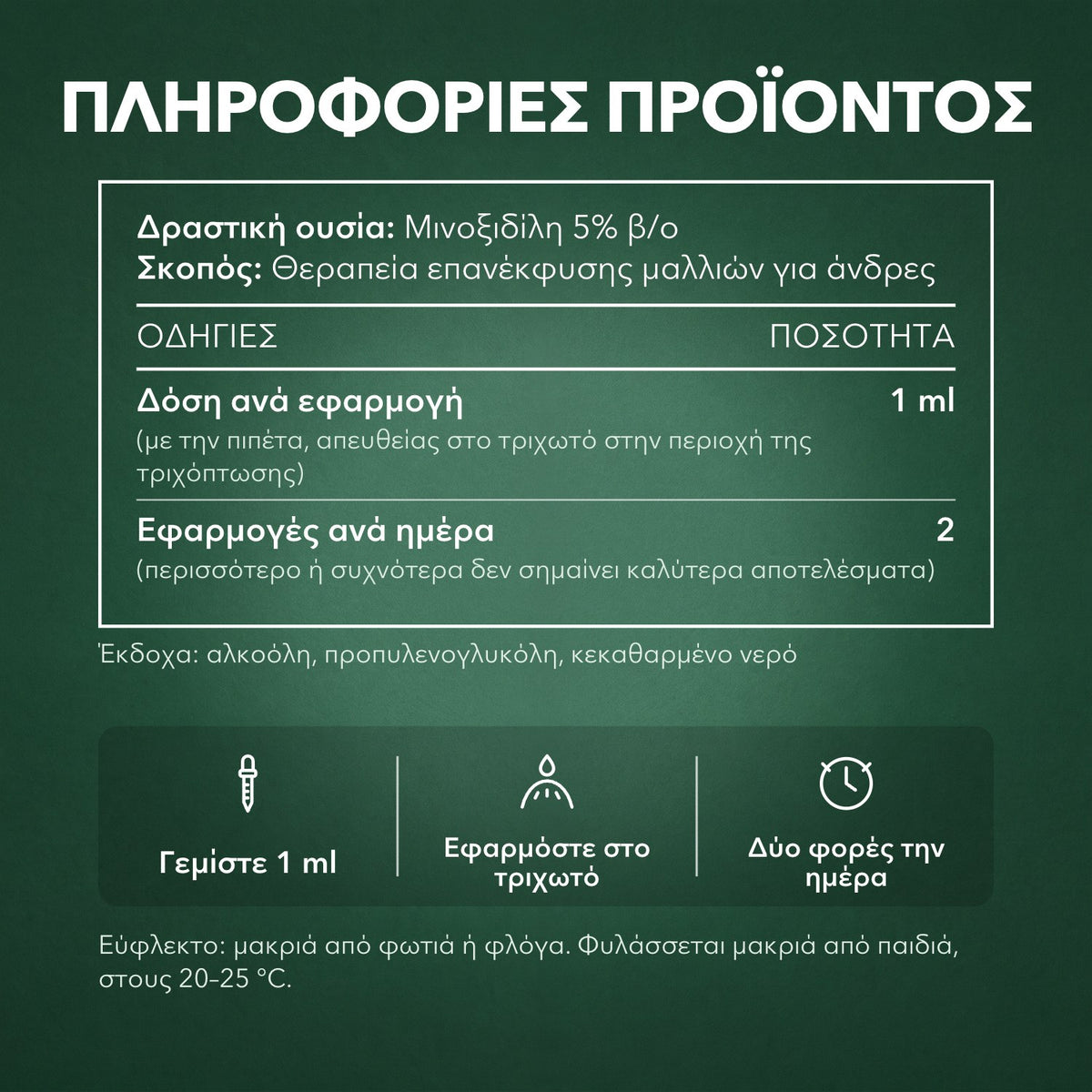 Πληροφορίες προϊόντος: Rogaine Extra Strength 5% για άνδρες