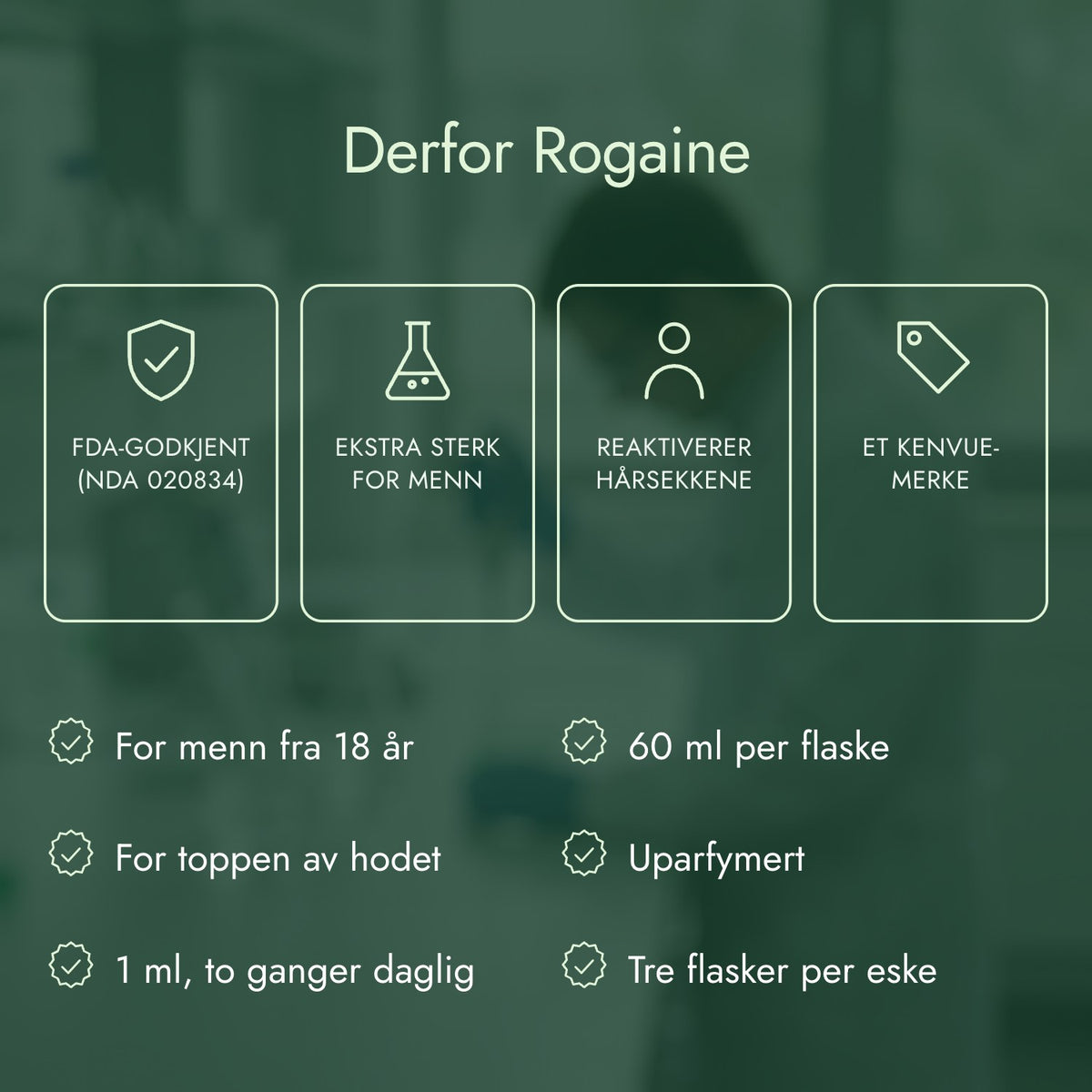Derfor Rogaine: FDA-godkjent (NDA 020834), Ekstra sterk for menn, Reaktiverer hårsekkene, Et Kenvue-merke