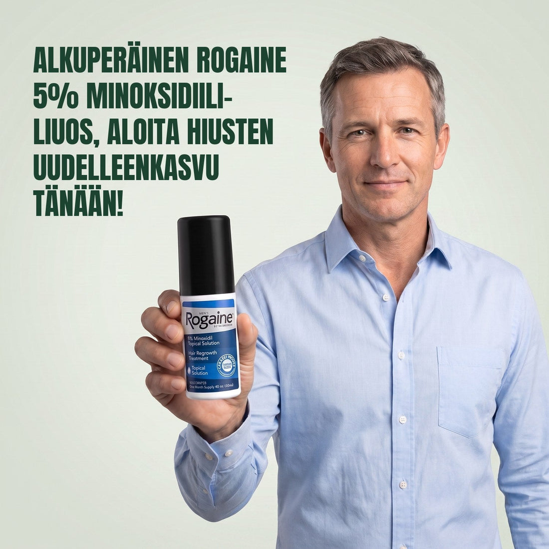 Rogaine Minoxidil Liuos 5% miehille – 9 kuukauden pakkaus, 9 x 60 ml pulloa