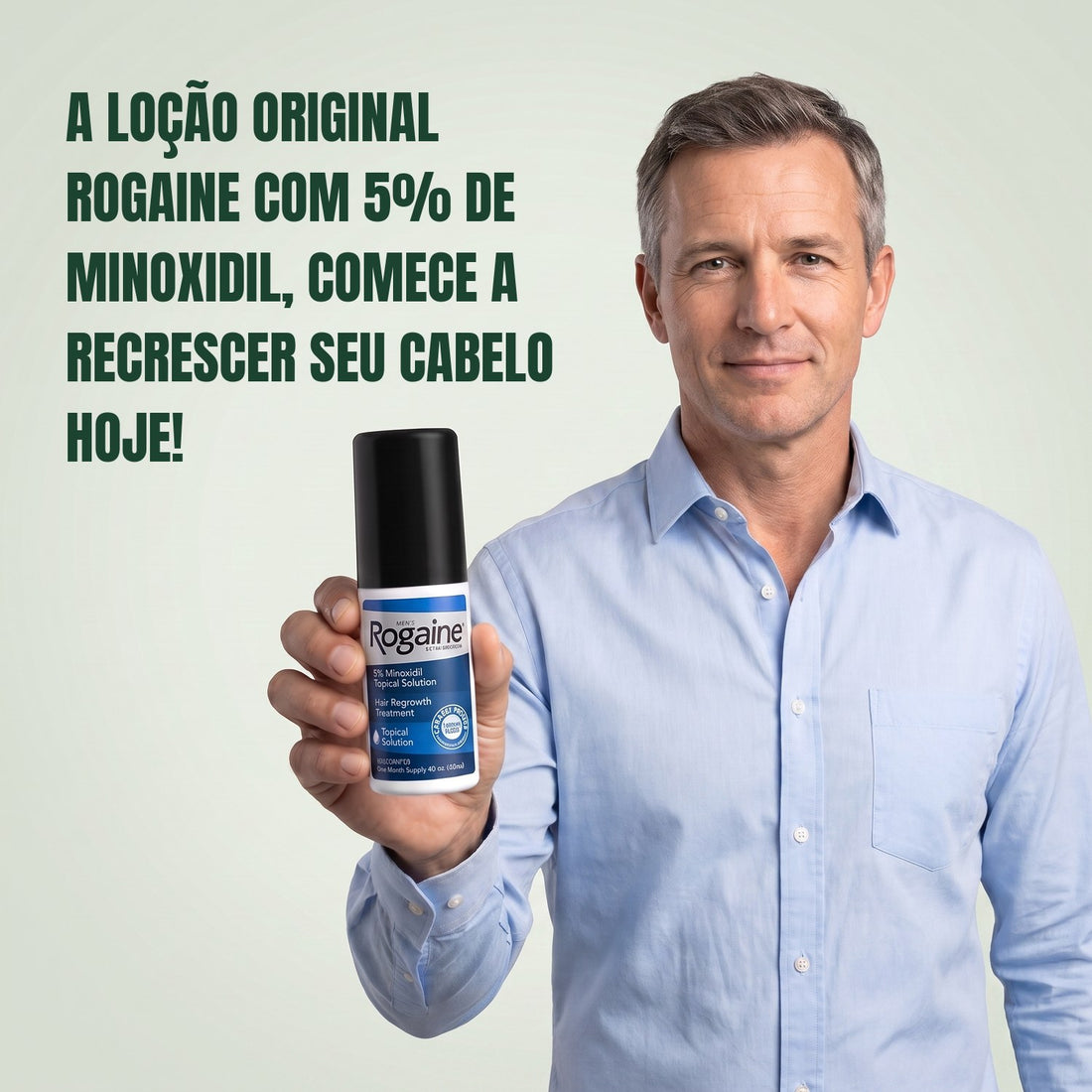 Rogaine Minoxidil Loção 5% para Homens - suprimento para 9 meses, 9 frascos de 60 ml