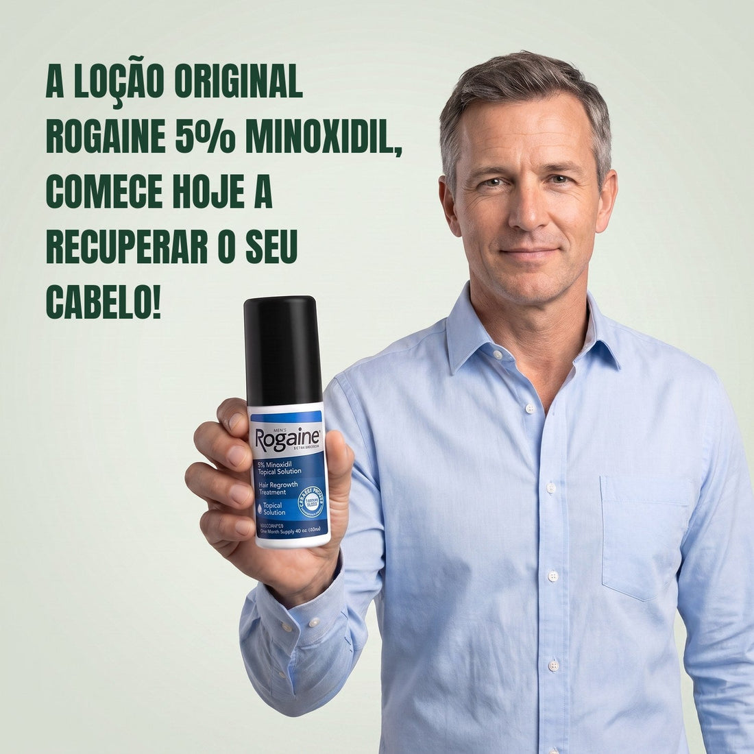 Rogaine Minoxidil Loção 5% para Homens - suprimento para 9 meses, 9 frascos de 60 ml