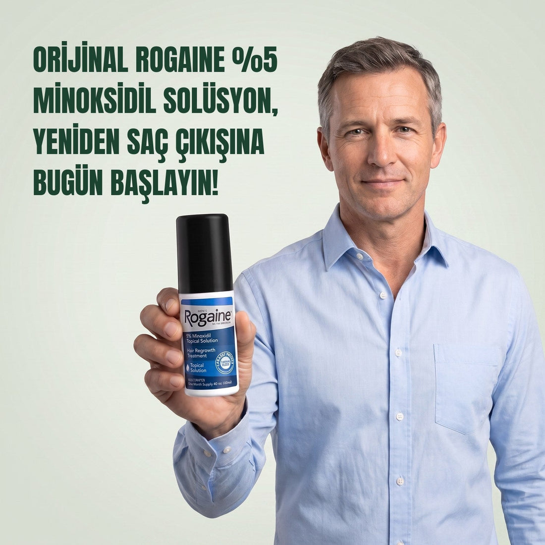 Erkekler için Rogaine Minoxidil Solüsyon %5 - 9 aylık kullanım, 9 x 60 ml şişe