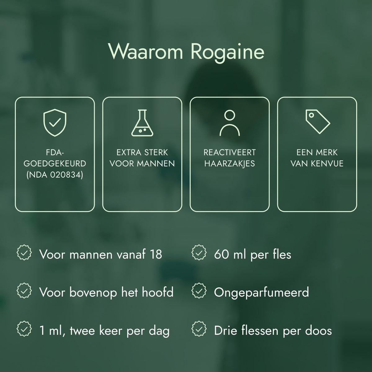Waarom Rogaine: FDA-goedgekeurd (NDA 020834), Extra sterk voor mannen, Reactiveert haarzakjes, Een merk van Kenvue