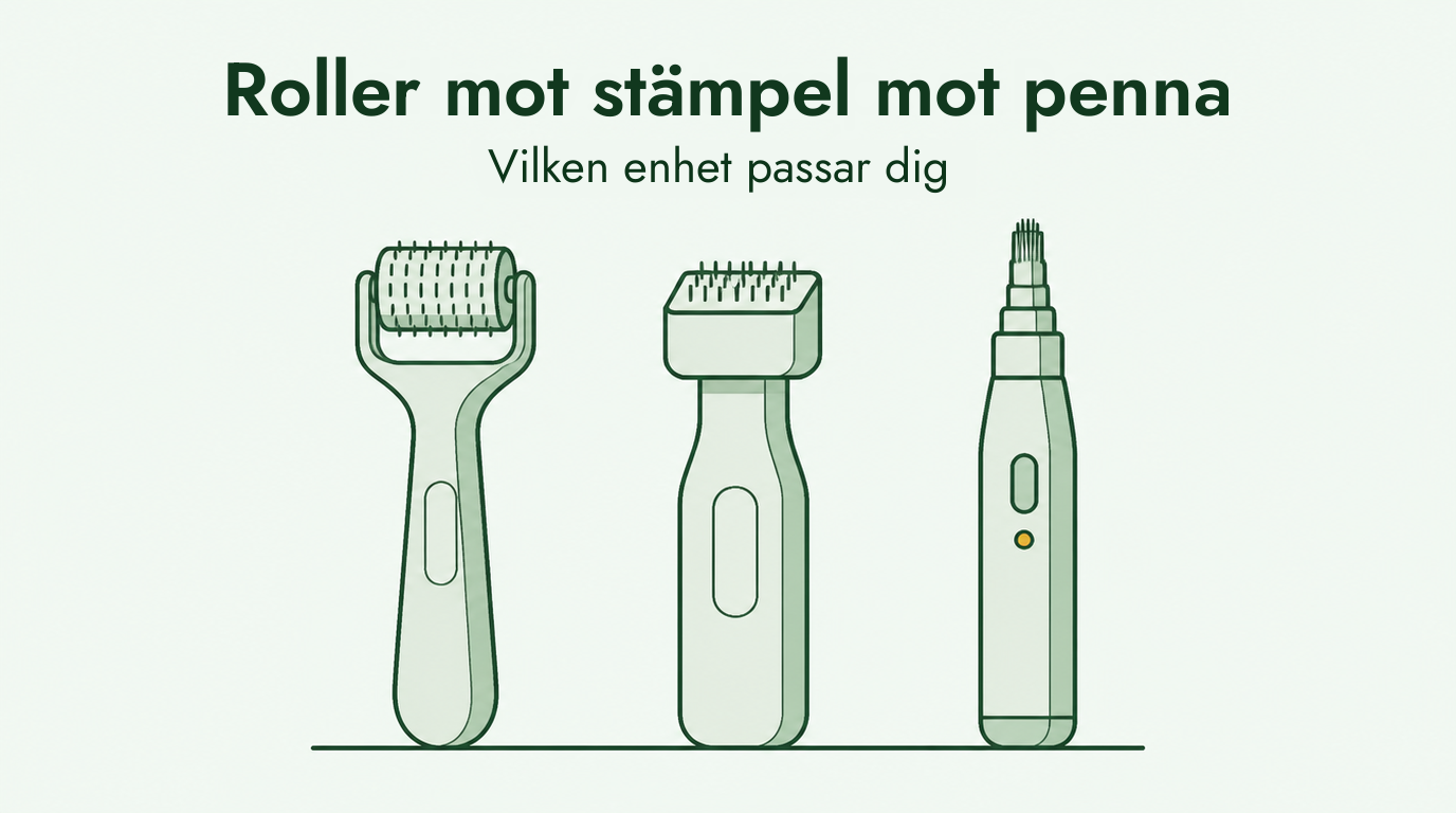 Dermaroller jämfört med dermastämpel och dermapenna