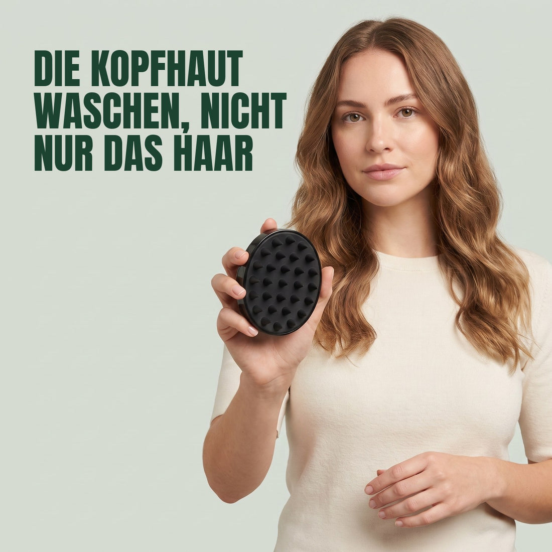 Schwarze Kopfhautmassagebürste aus Silikon