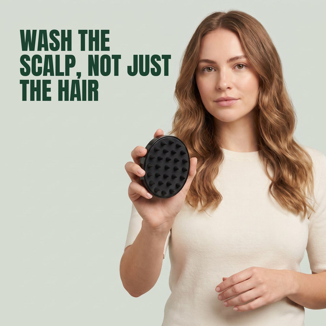Black silicone scalp massager shampoo brush