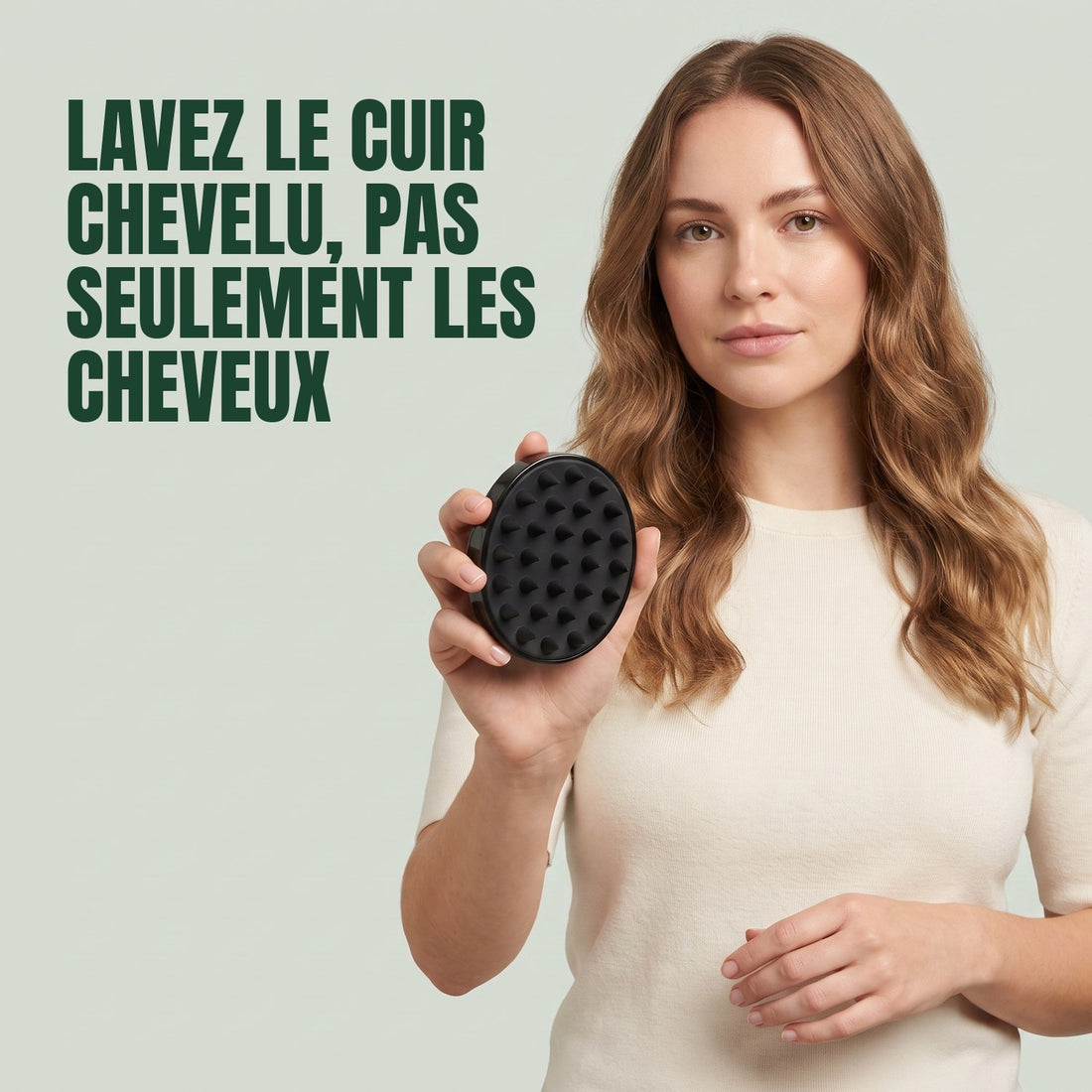 Brosse de massage du cuir chevelu en silicone noir
