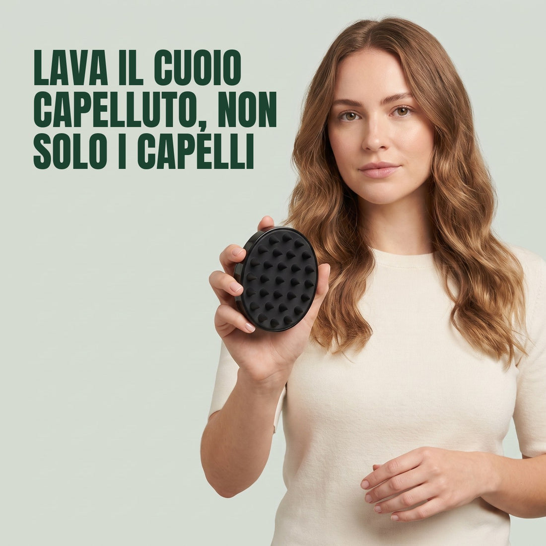 Spazzola massaggiante per cuoio capelluto in silicone nero