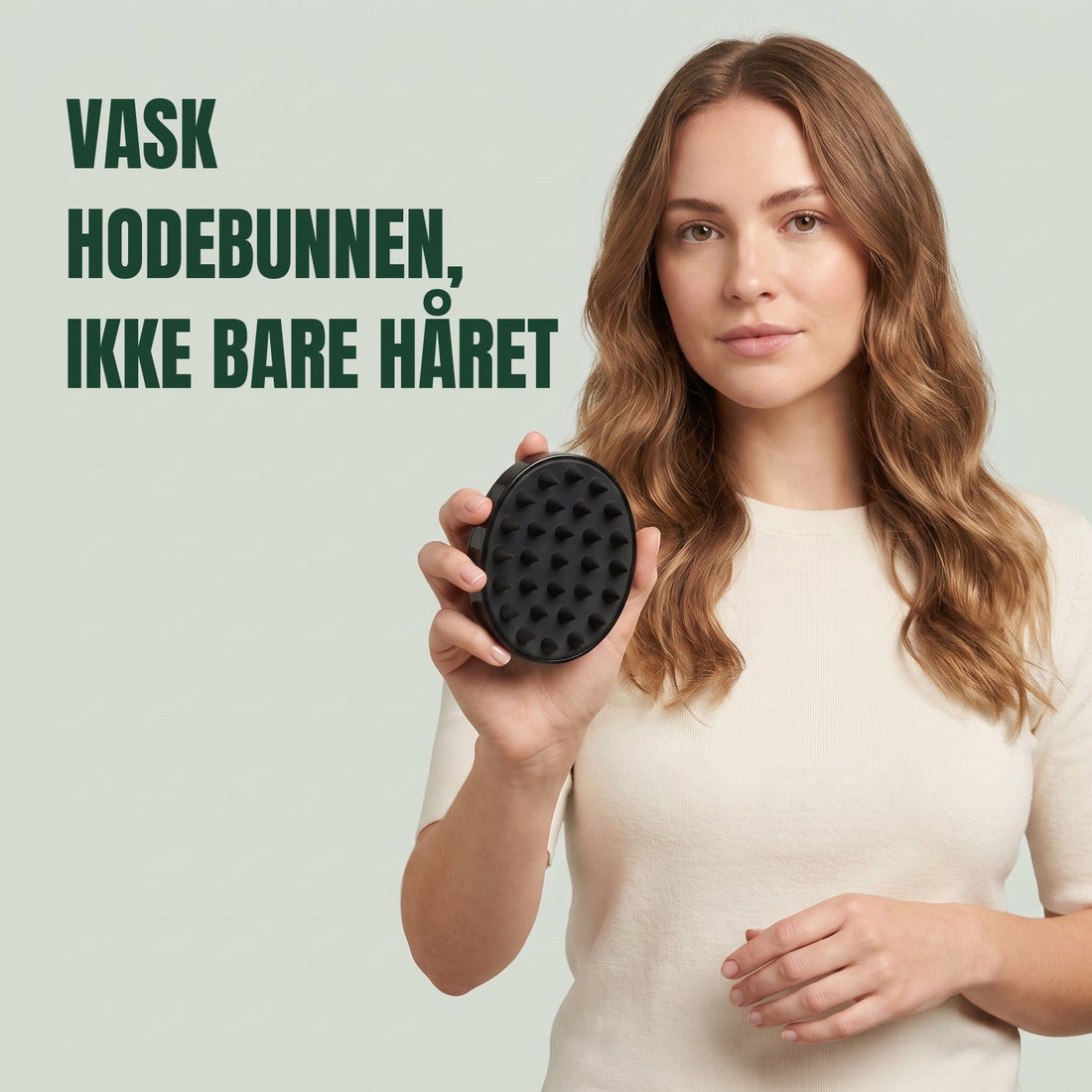 Svart silikon hodebunnsmassasjebørste for sjampo