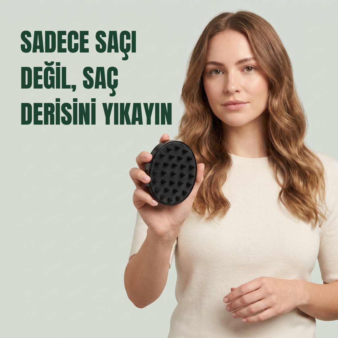 Siyah silikon saç derisi masaj şampuan fırçası