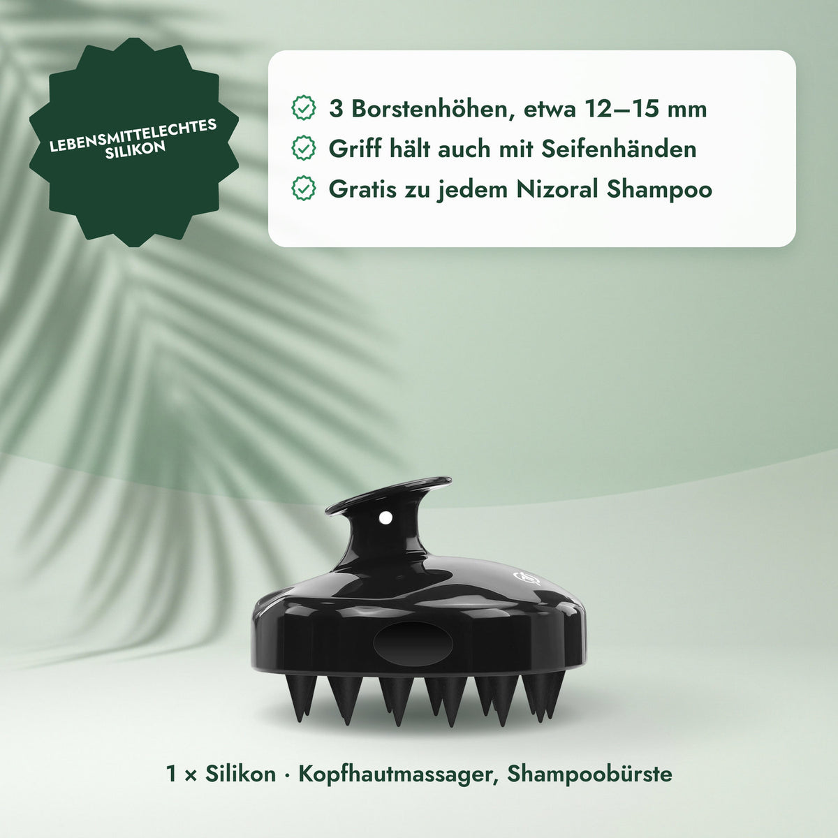 1 × Silikon · Kopfhautmassager, Shampoobürste: Lebensmittelechtes Silikon