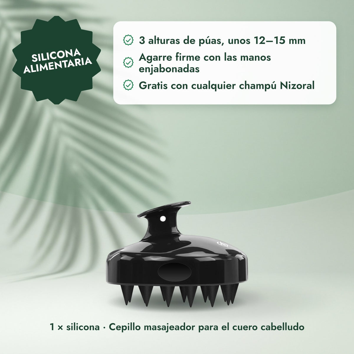 1 × silicona · Cepillo masajeador para el cuero cabelludo: Silicona alimentaria