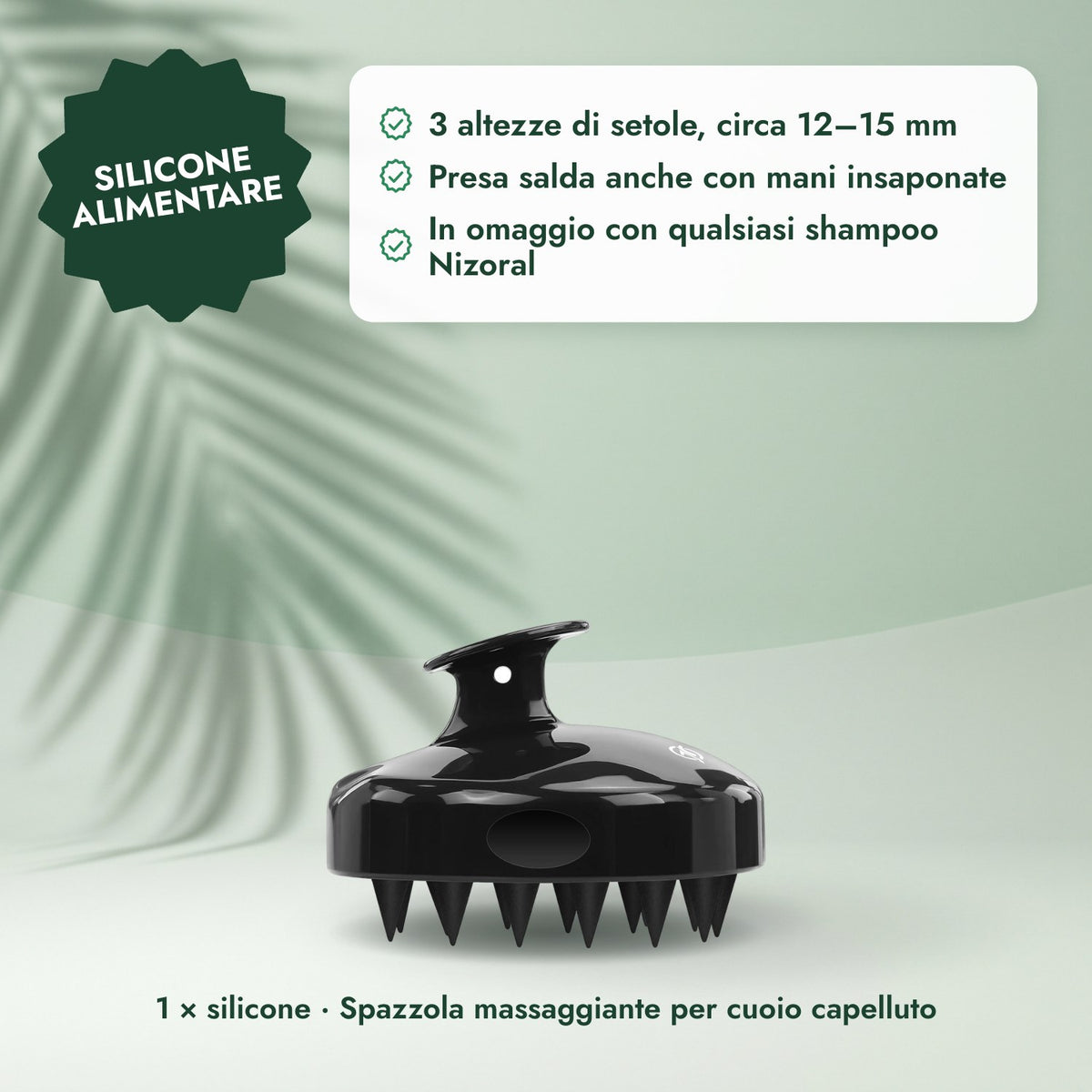 1 × silicone · Spazzola massaggiante per cuoio capelluto: Silicone alimentare