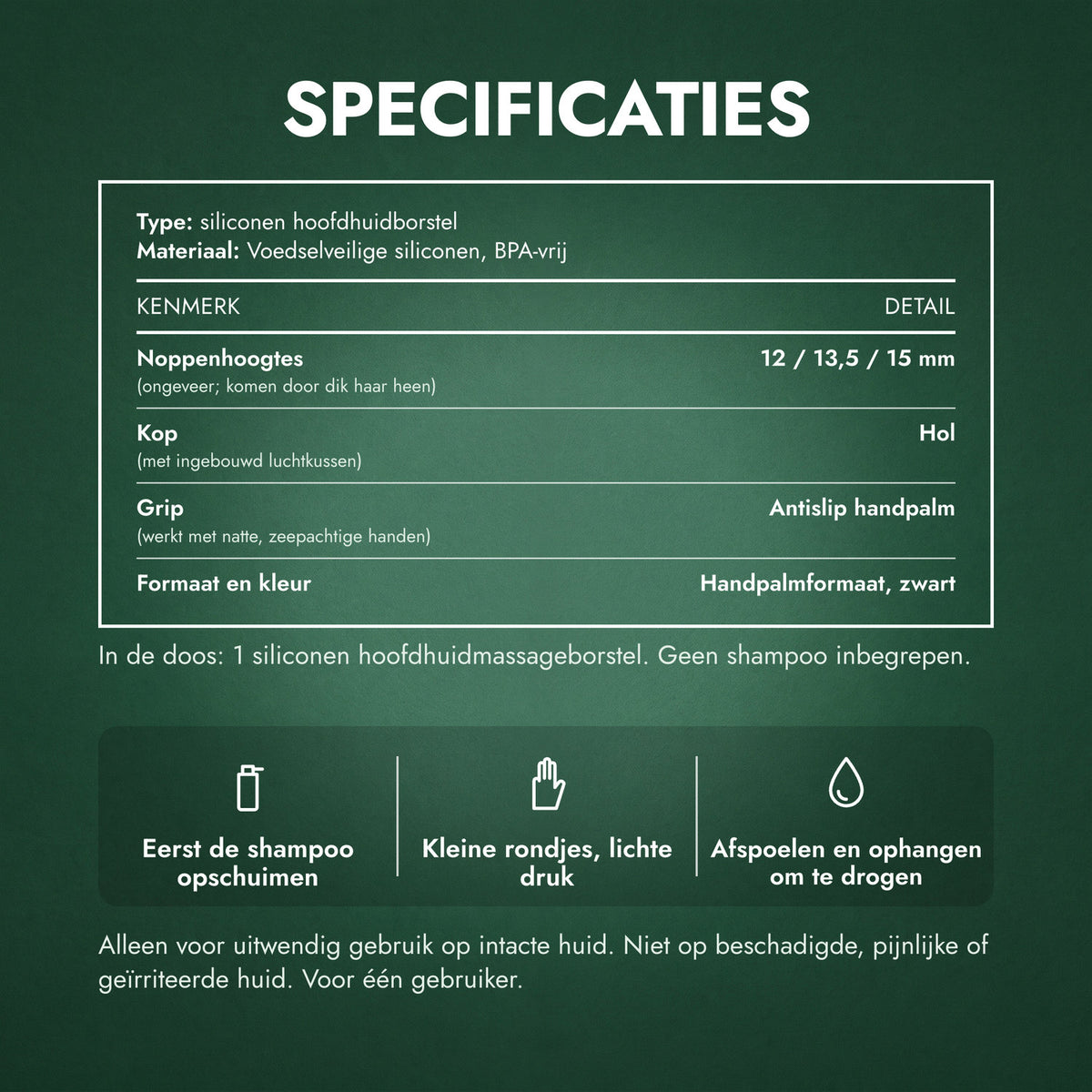 Specificaties: Hoofdhuidmassager, shampooborstel