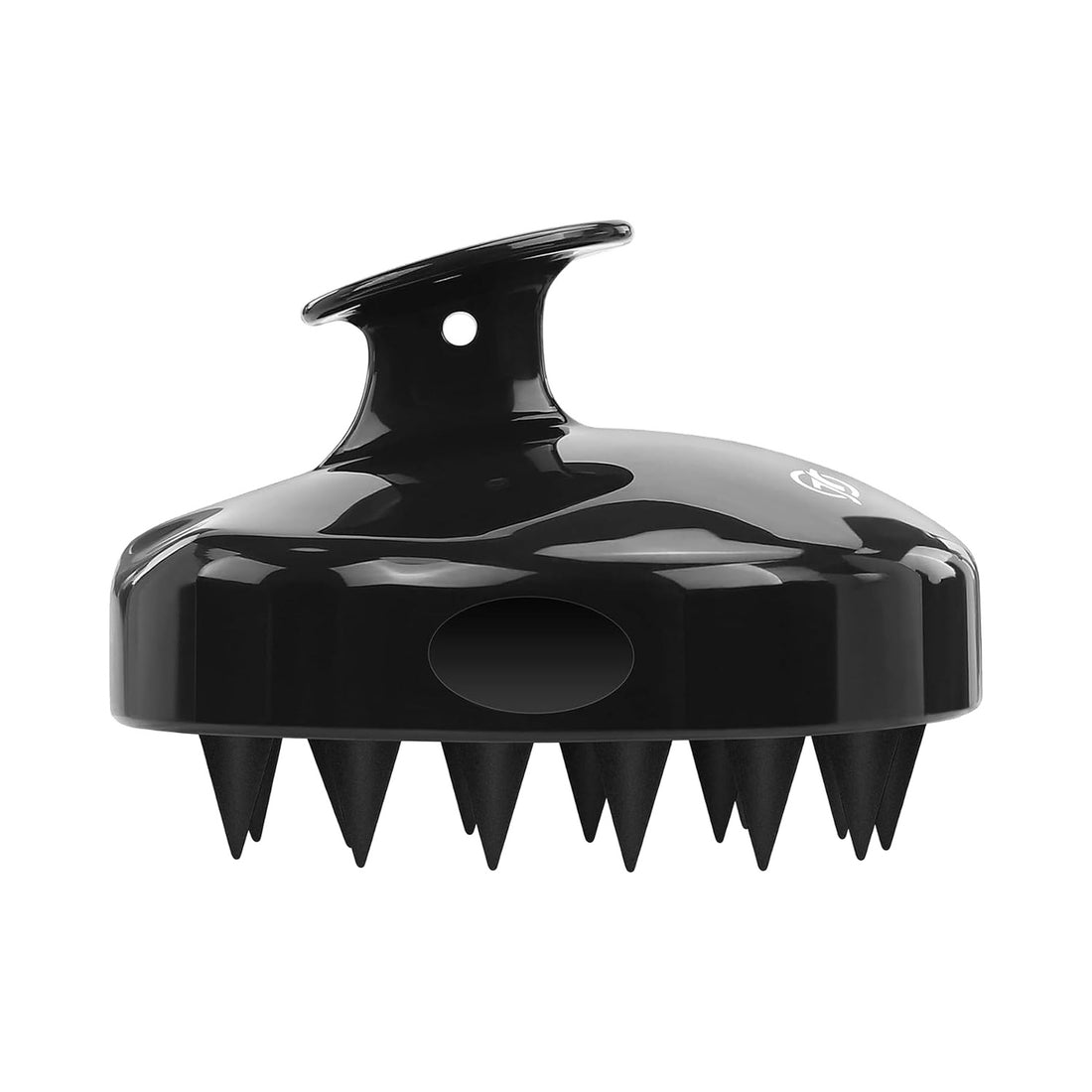 Black silicone scalp massager shampoo brush