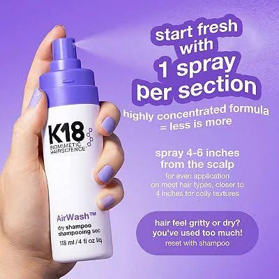 K18 AirWash™ Dry Shampoo (118ml)