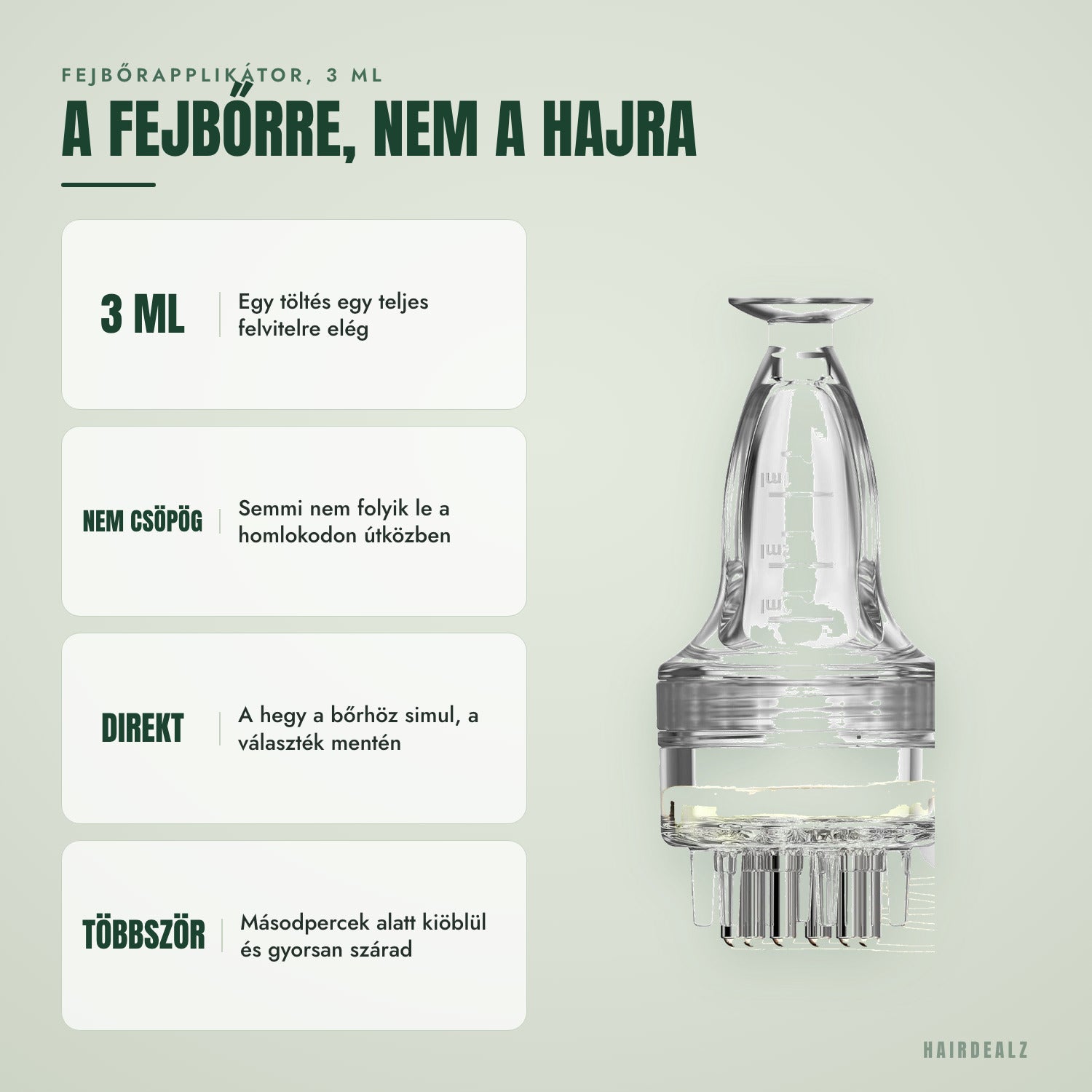 Fejbőr applikátor 3 ml — A fejbőrre, nem a hajra