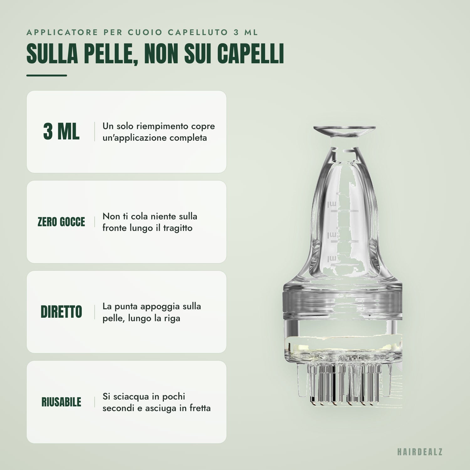 Applicatore per cuoio capelluto 3 ml — Sulla pelle, non sui capelli