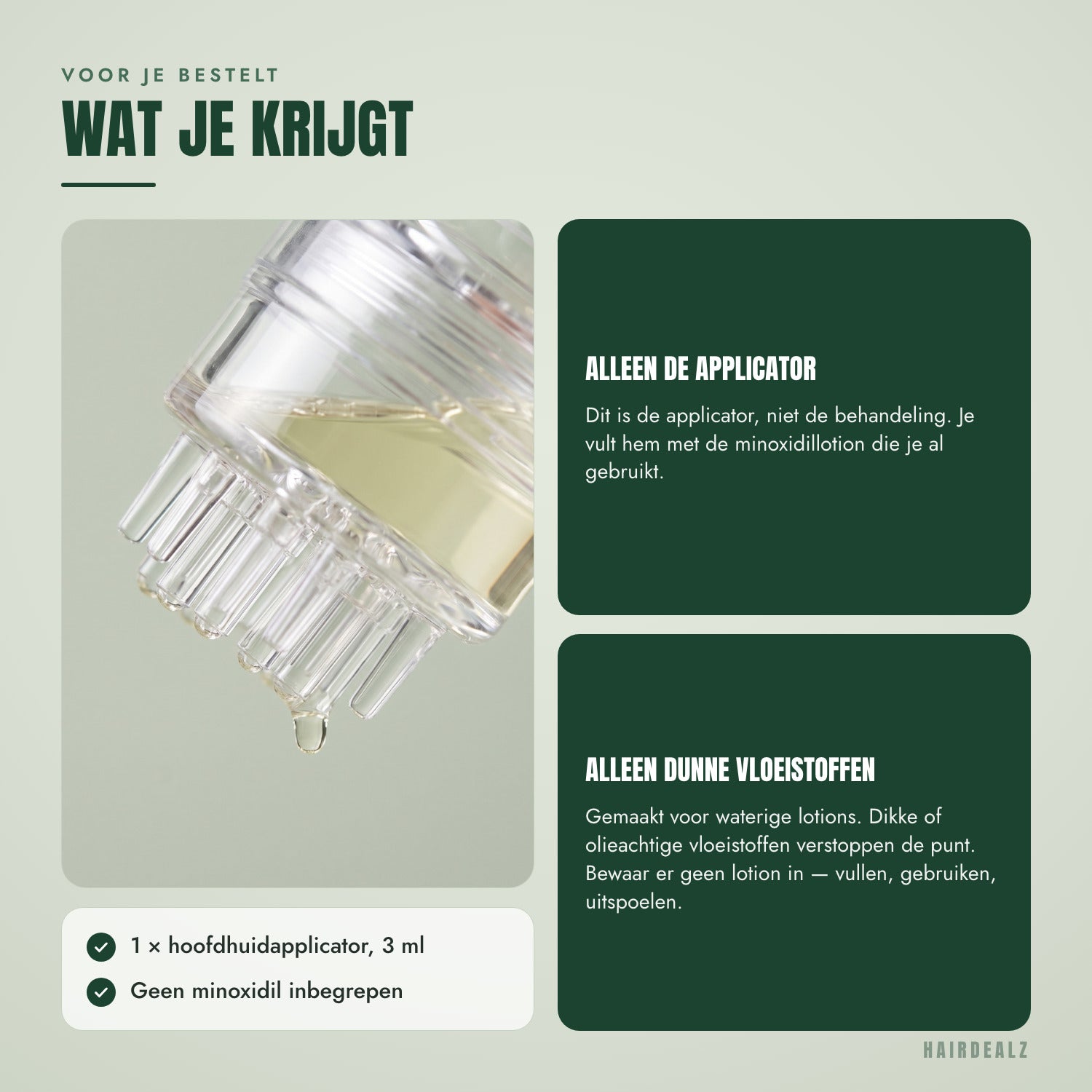 Voor je bestelt — Wat je krijgt