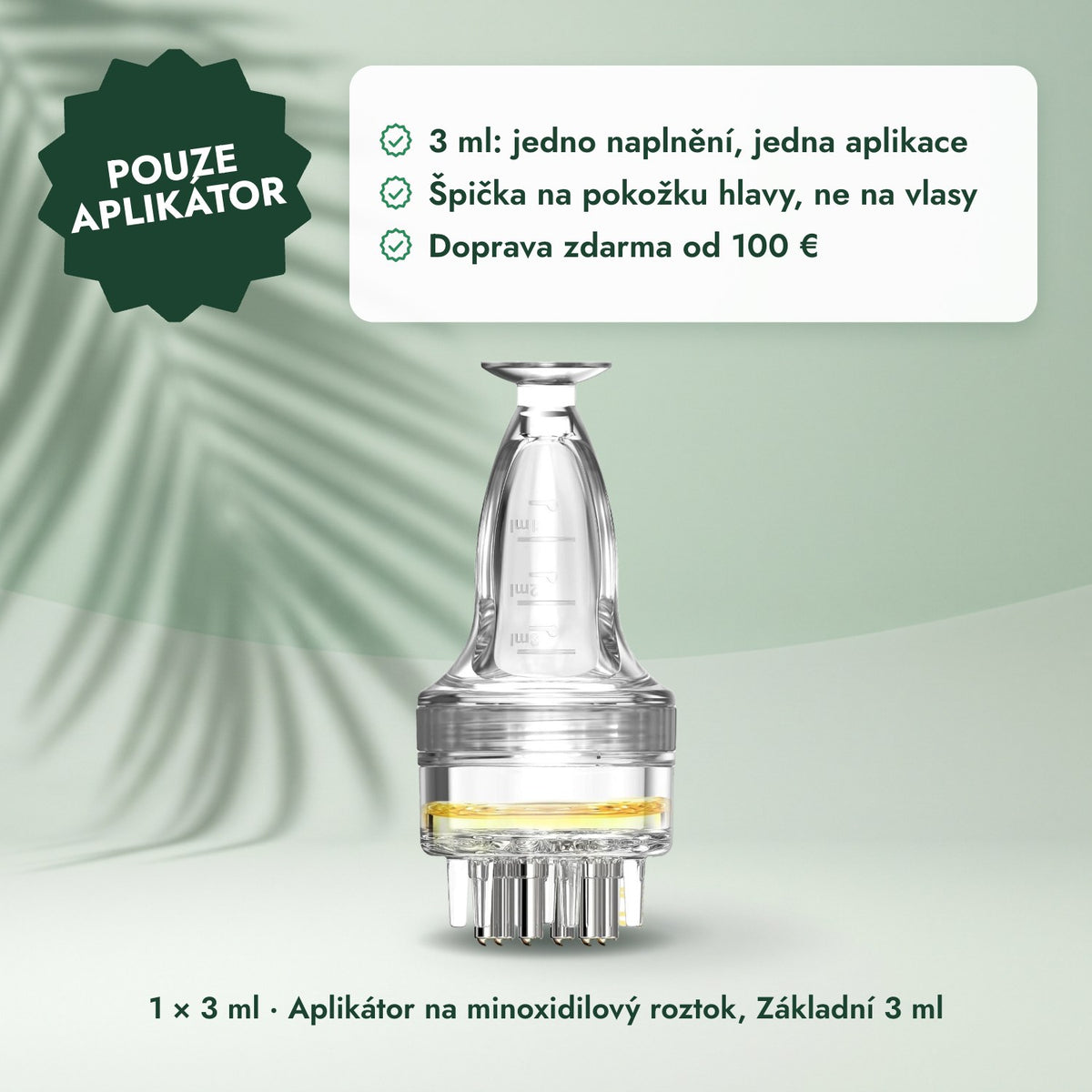 1 × 3 ml · Aplikátor na minoxidilový roztok, Základní 3 ml: Pouze aplikátor