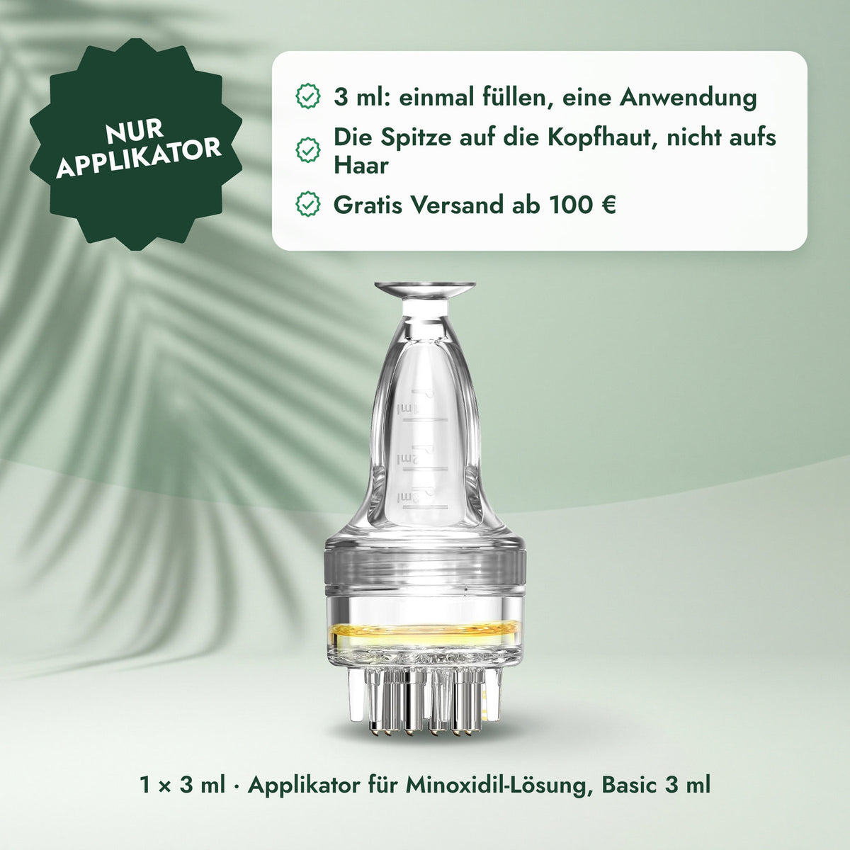 1 × 3 ml · Applikator für Minoxidil-Lösung, Basic 3 ml: Nur Applikator