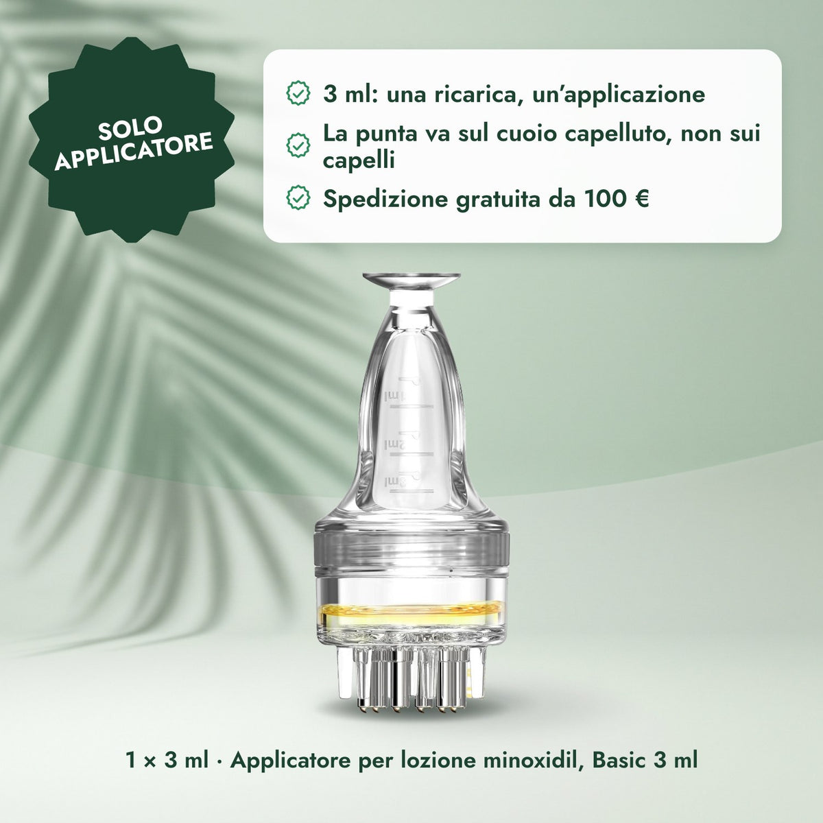 1 × 3 ml · Applicatore per lozione minoxidil, Basic 3 ml: Solo applicatore