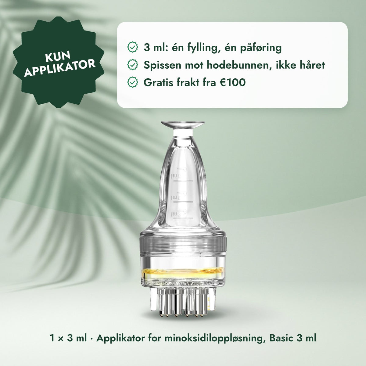 1 × 3 ml · Applikator for minoksidiloppløsning, Basic 3 ml: Kun applikator
