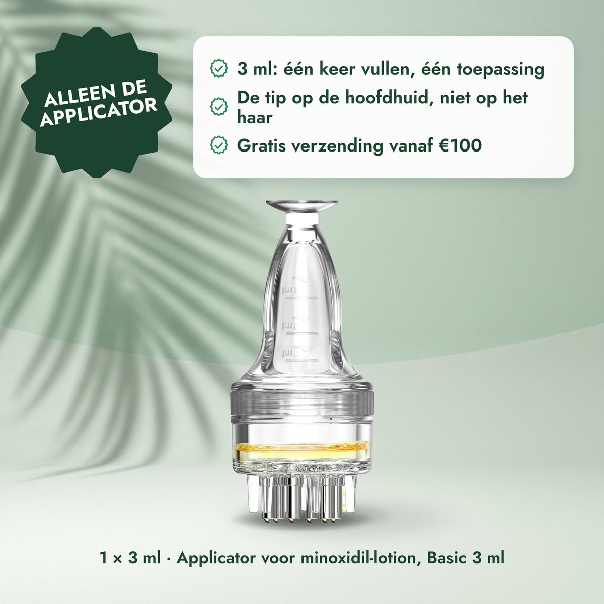 1 × 3 ml · Applicator voor minoxidil-lotion, Basic 3 ml: Alleen de applicator