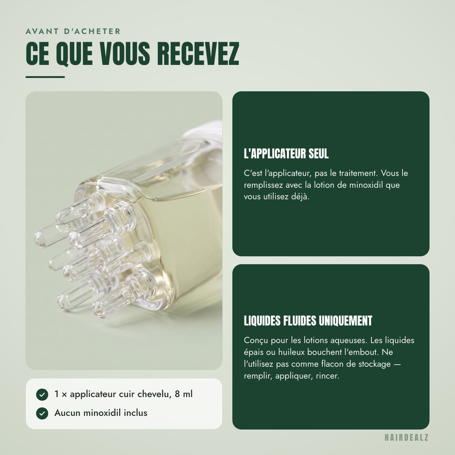 Avant d'acheter — Ce que vous recevez