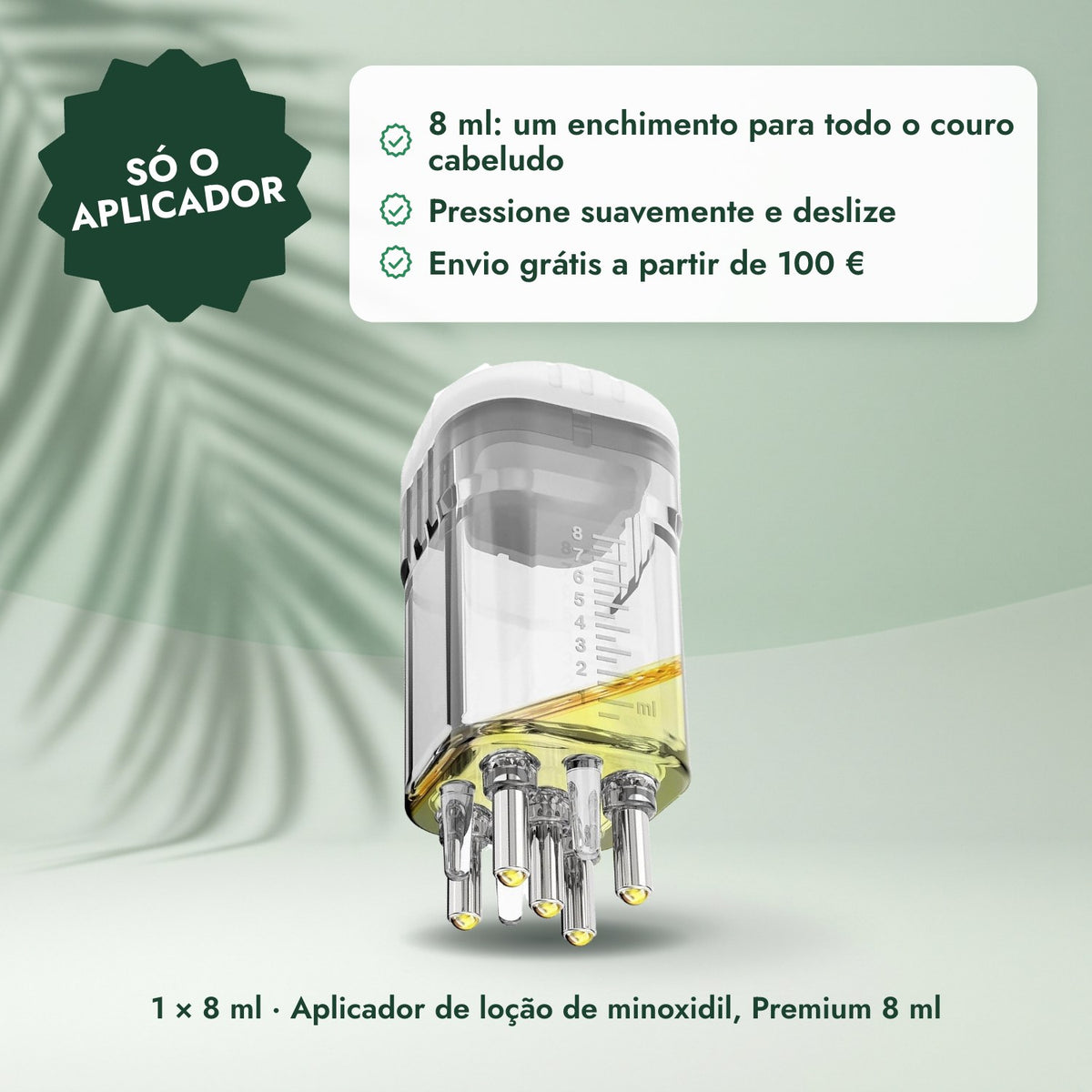 1 × 8 ml · Aplicador de loção de minoxidil, Premium 8 ml: Só o aplicador