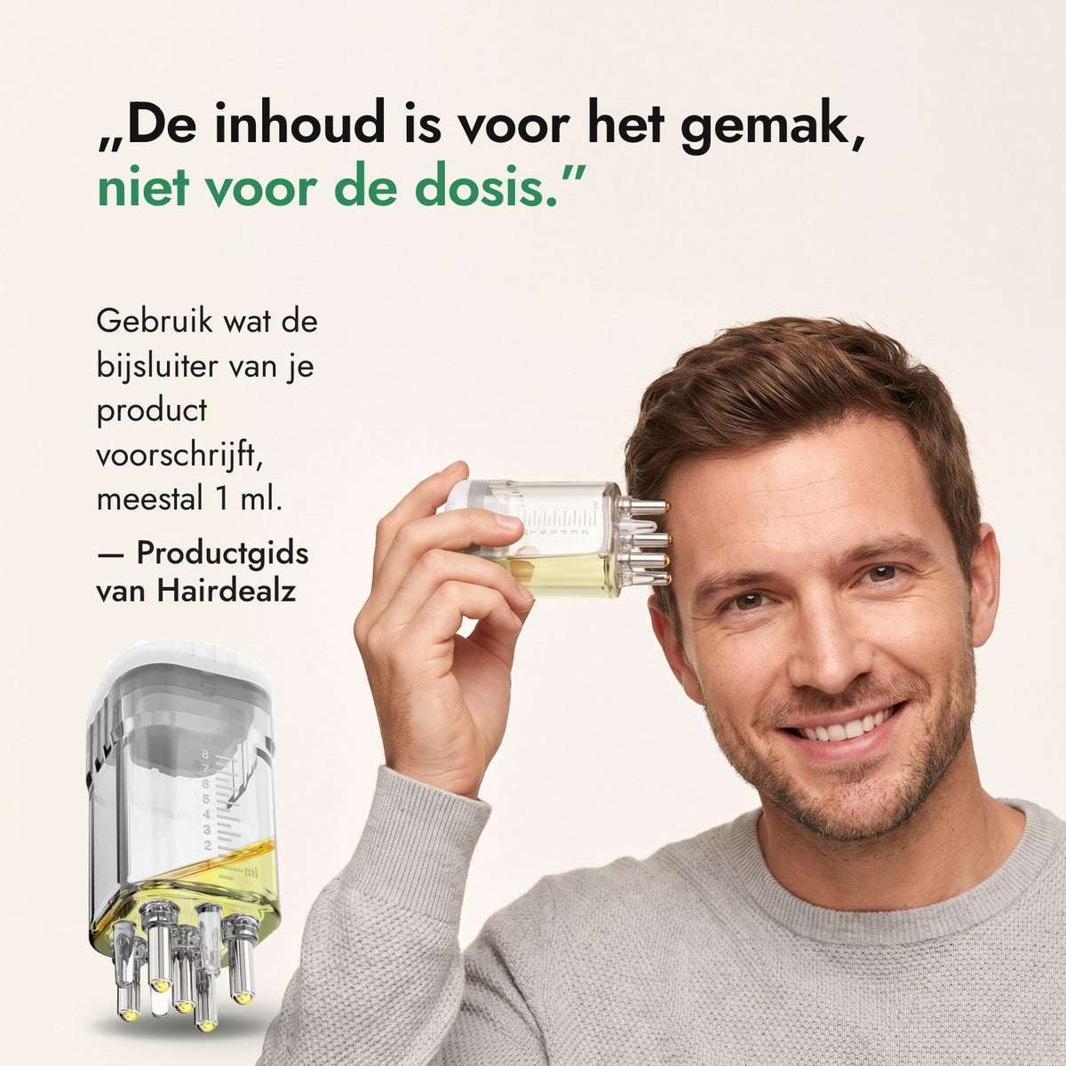 De inhoud is voor het gemak, niet voor de dosis. — Productgids van Hairdealz