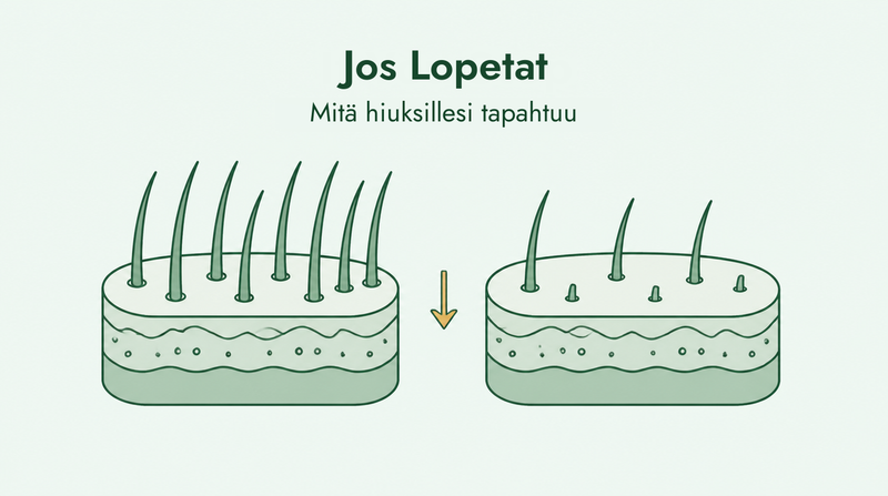Mitä tapahtuu, kun lopetat minoksidiilin käytön