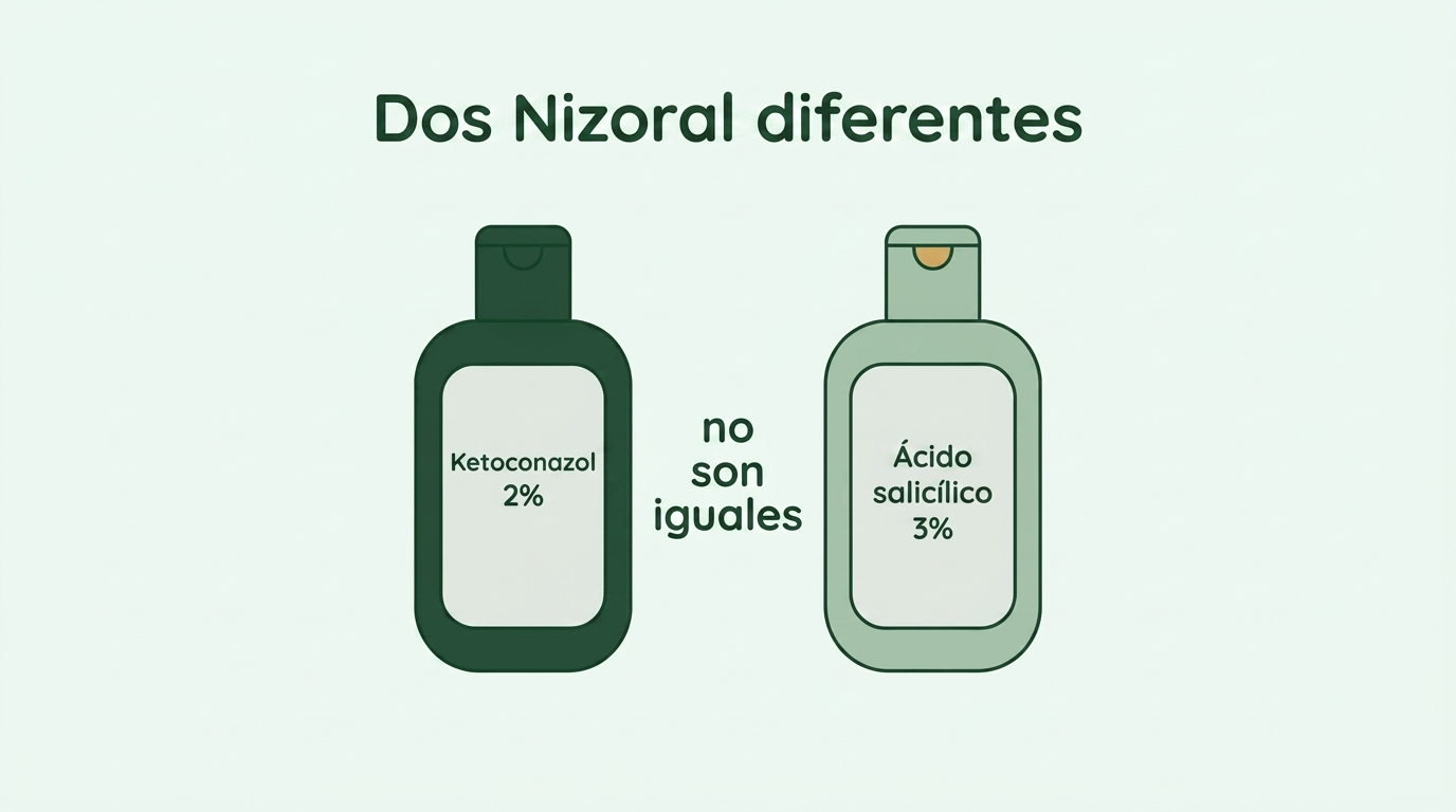 Nizoral para la caspa y Nizoral para la psoriasis son productos diferentes
