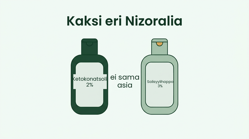 Nizoral hilseeseen ja Nizoral psoriasikseen ovat eri tuotteita