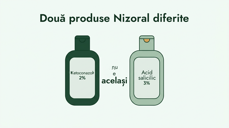 Nizoral pentru mătreață și Nizoral pentru psoriazis sunt produse diferite