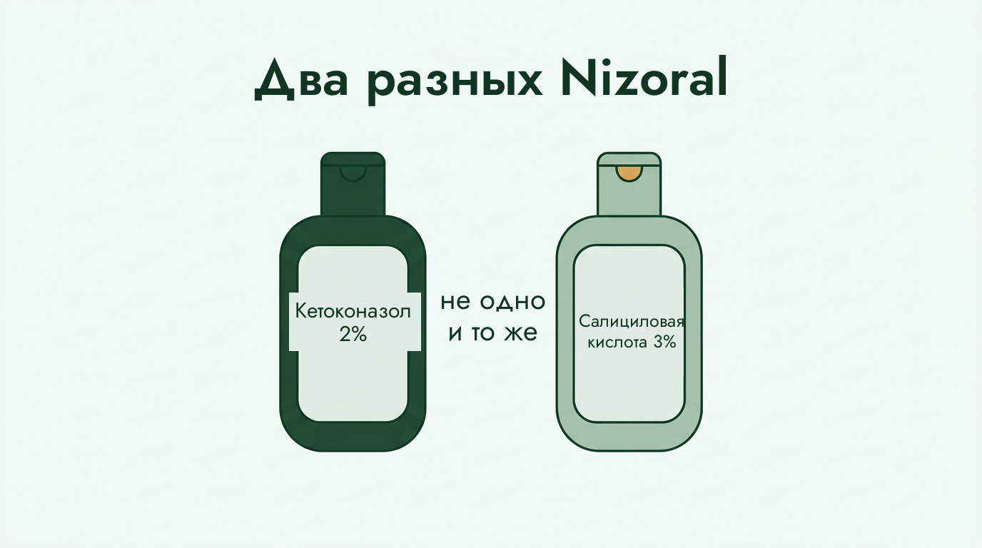 Nizoral от перхоти и Nizoral от псориаза — это разные продукты